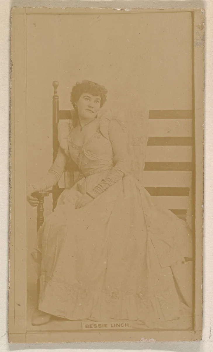 Bessie Linch, from the Actresses series (N245) issued by Kinney Brothers to promote Sweet Caporal Cigarettes by Kinney Brothers Tobacco Company, photograph, 1890