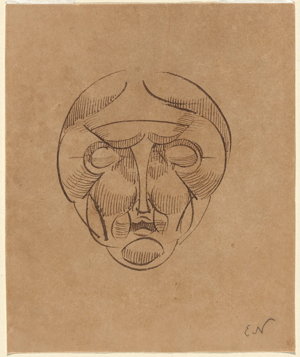 Head by Elie Nadelman, drawing, 1904