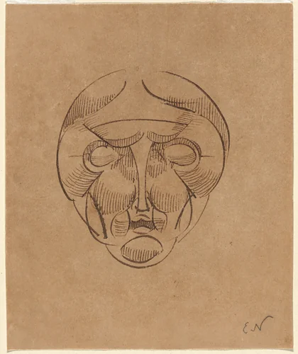 Head by Elie Nadelman, drawing, 1904