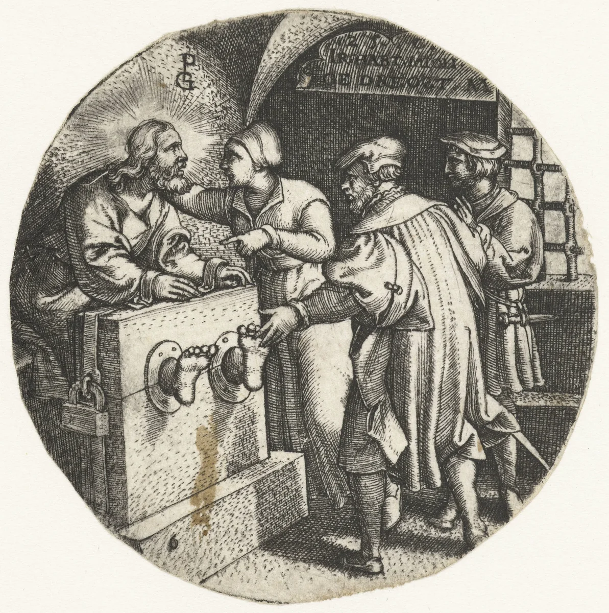 Christus krijgt in gevangenis bezoek by Unknown, print, 1534