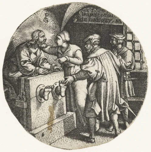 Christus krijgt in gevangenis bezoek by Unknown, print, 1534