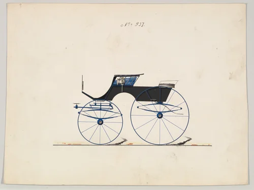 T-Cart Phaeton #937 by Brewster & Co., drawing, 1850-1870