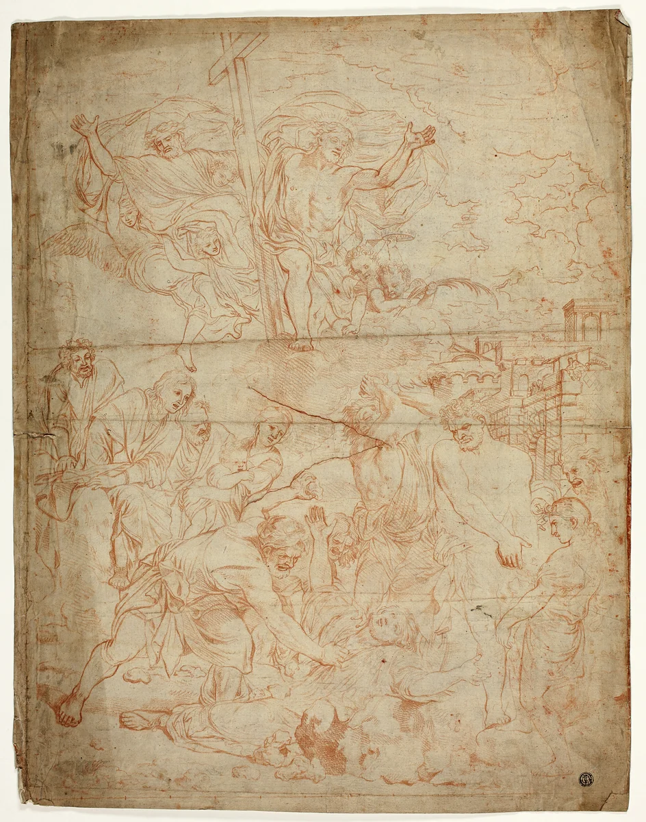 Stoning of Saint Stephen by Charles Le Brun, drawing, 1639-1700