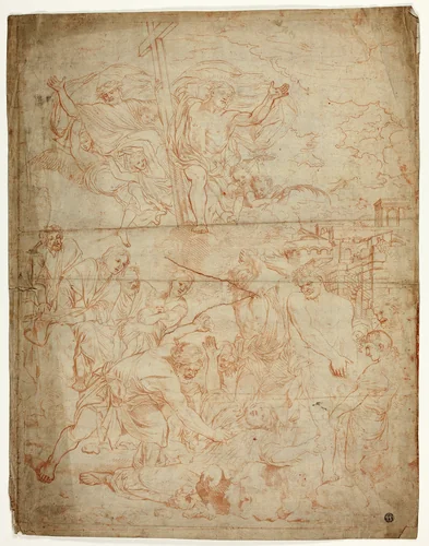 Stoning of Saint Stephen by Charles Le Brun, drawing, 1639-1700