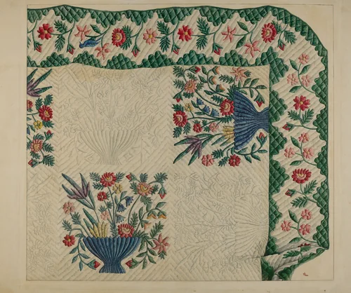 Quilt by Ralph Atkinson, index of american design, 1935-1942