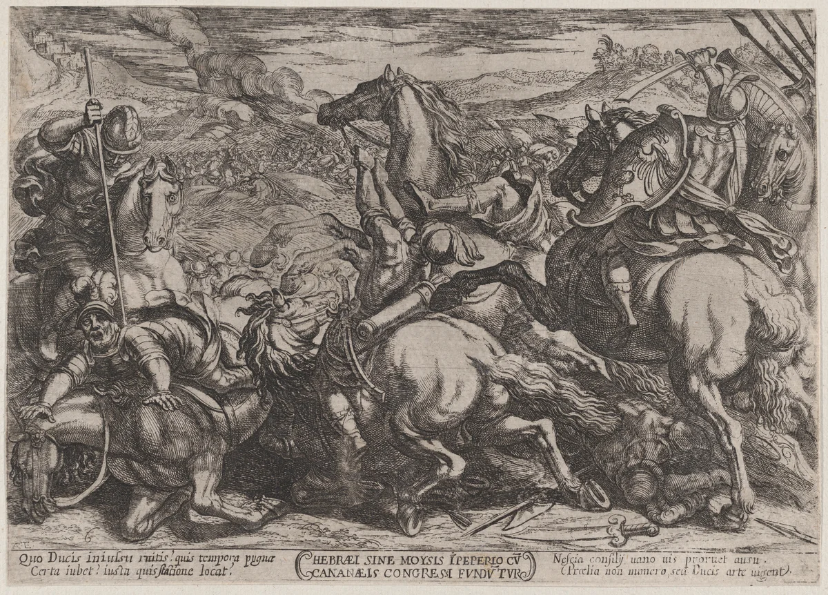 Plate 6: The Israelites Defeated by the Canaanites for Having Disobeyed Moses, from "The Battles of the Old Testament" by Antonio Tempesta, print, 1585-1615