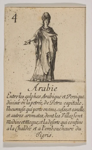 Arabie, from "Jeu de la Géographie" by Stefano della Bella, print, 1644