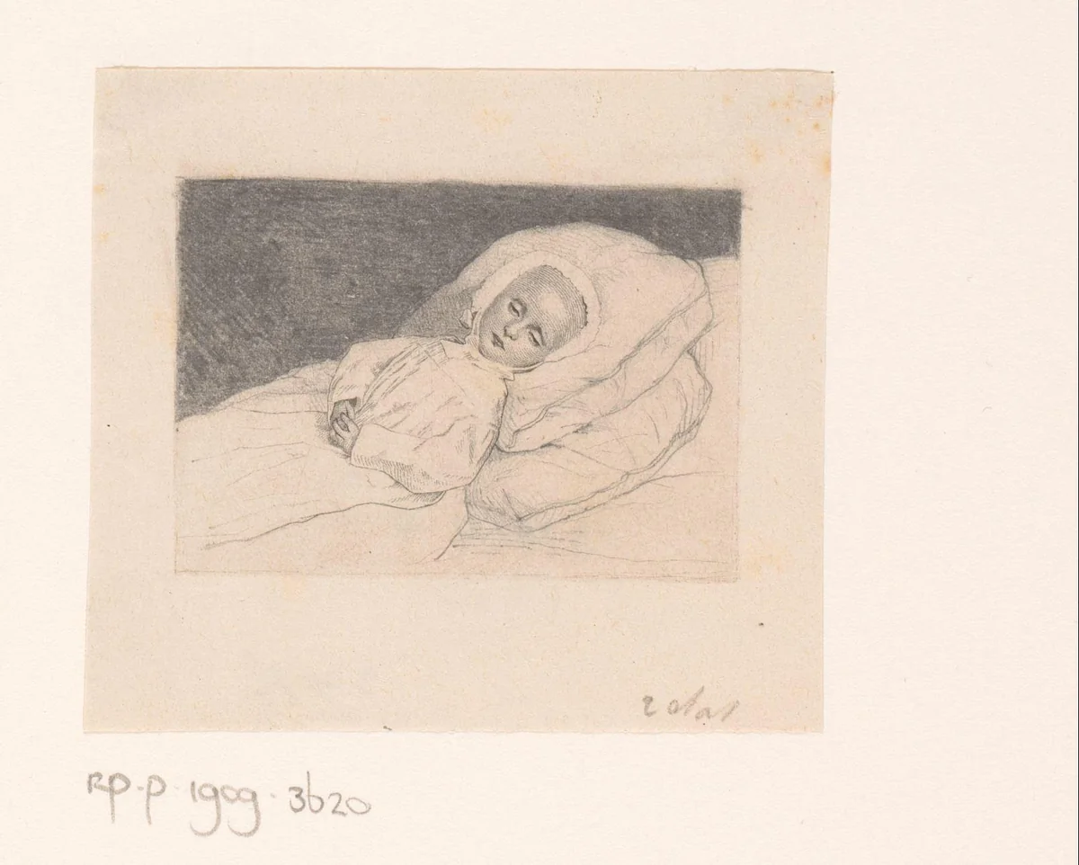 Post-mortemportret van Bruno Marie Nicolas Edmond Picard by Auguste Danse, print, 1871