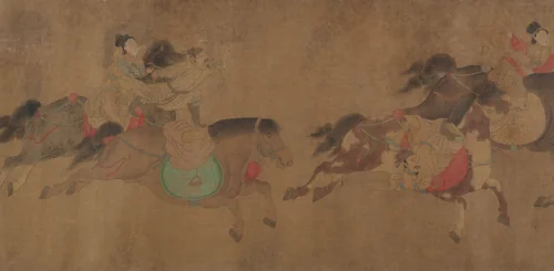 Horsemanship demonstration by Zhao Yong, painting, 1800-1899