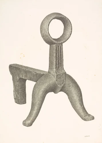 Andiron by Jacob Lipkin, index of american design, 1940