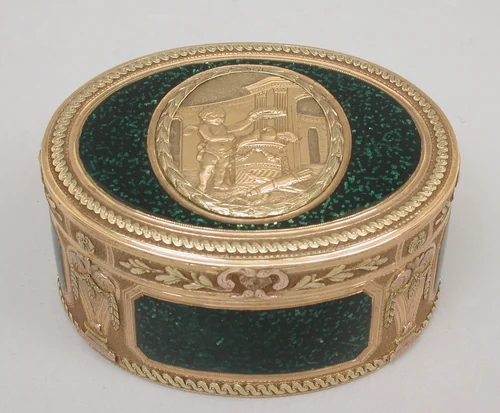 Snuffbox by D.M.C., metalwork, 1775-1785
