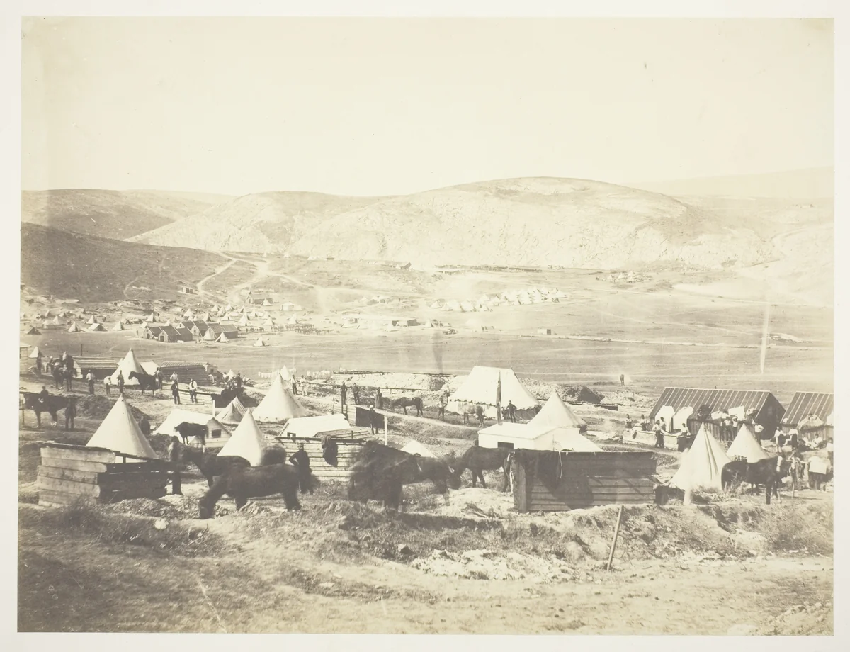 Camp of the 5th Dragoon Guards by Roger Fenton, photograph, 1855