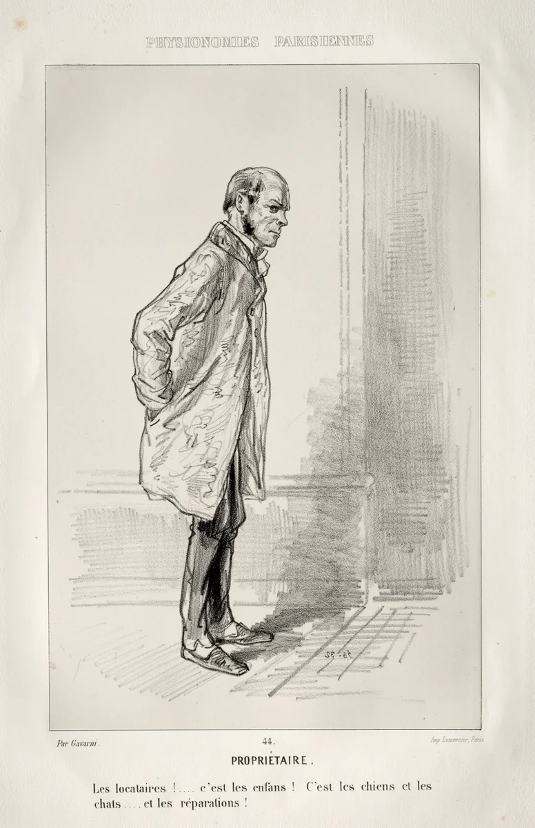 Propriétaire by Paul Gavarni, print, 1853-1863