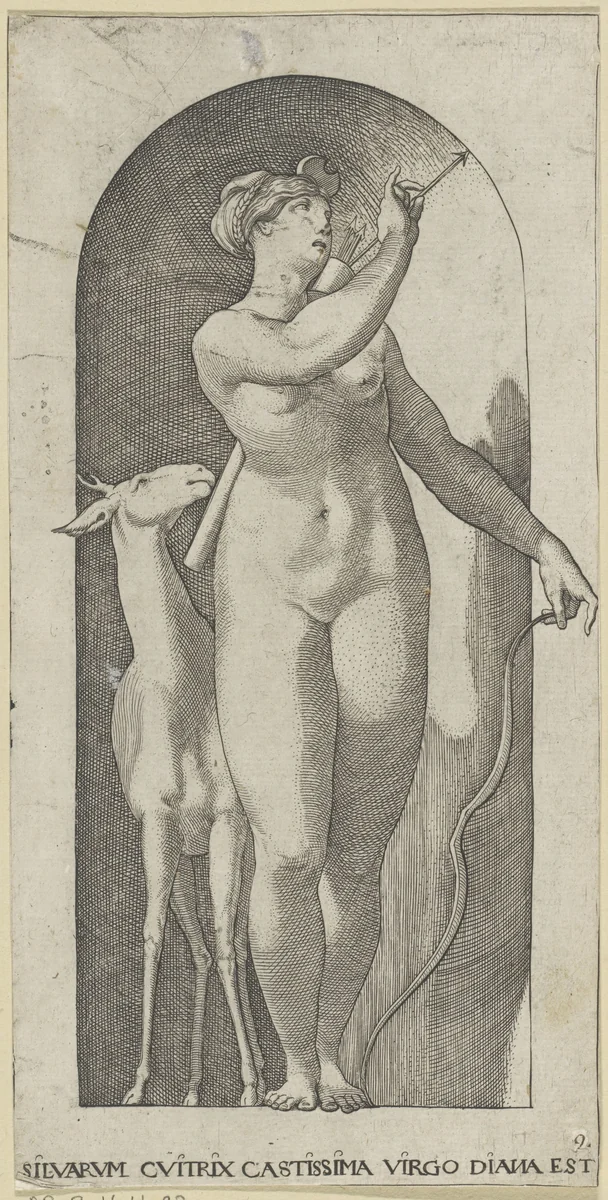 Diana by Jacob Binck, print, 1510-1569
