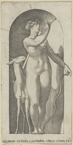 Diana by Jacob Binck, print, 1510-1569