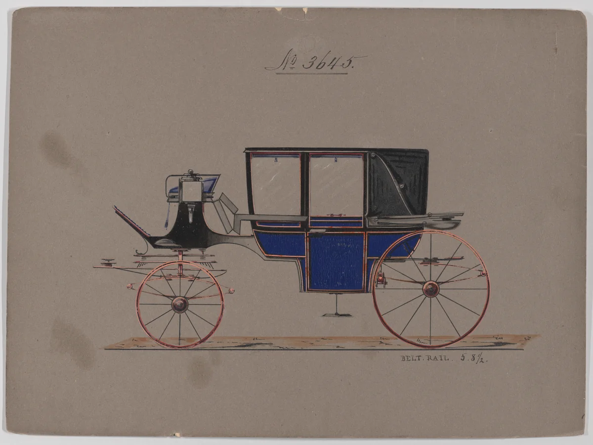 Design for Landau, No. 3645 by Brewster & Co., drawing, 1880