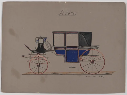Design for Landau, No. 3645 by Brewster & Co., drawing, 1880