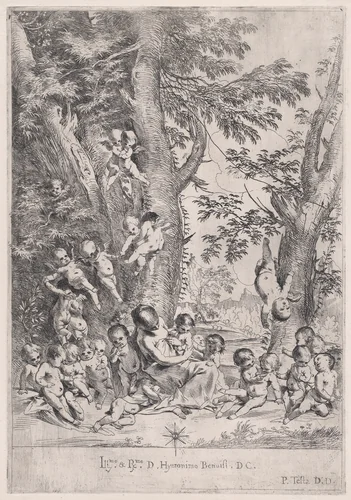The Garden of Charity by Pietro Testa, print, 1631-1637
