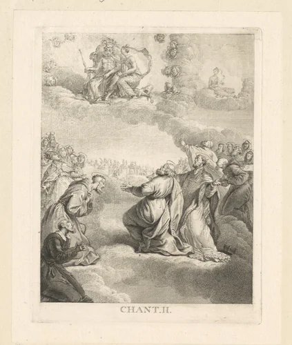 Mythologische goden vereerd door Christelijke heiligen by Georg Friedrich Schmidt, print, 1774