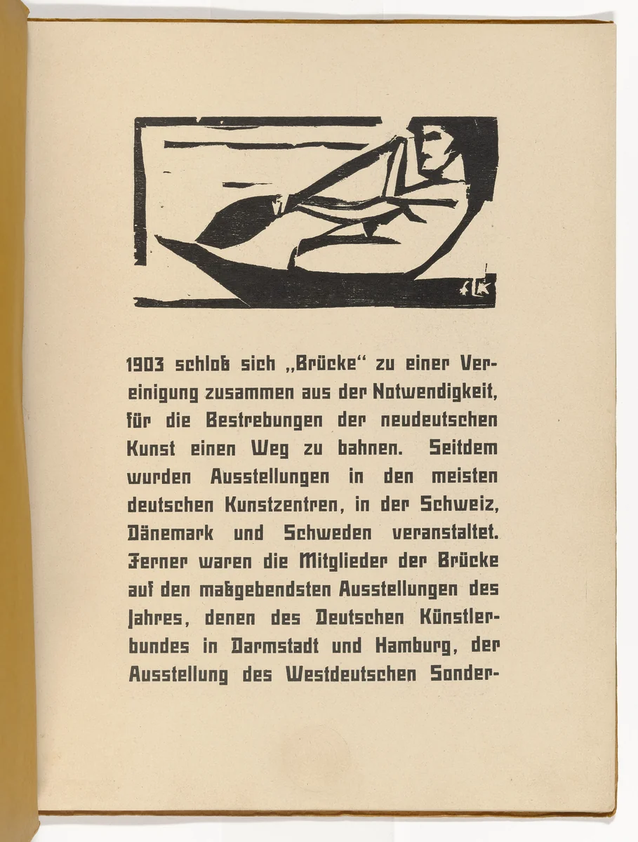 Rowing Samoan (Rudernde Samuanerin) (headpiece, folio 1) from KG Brücke by Ernst Ludwig Kirchner, illustrated book, 1910