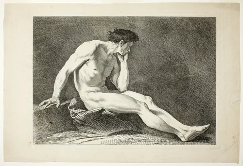 Figure, from Six Figures Académiques by Carle Vanloo, print, 1725-1765