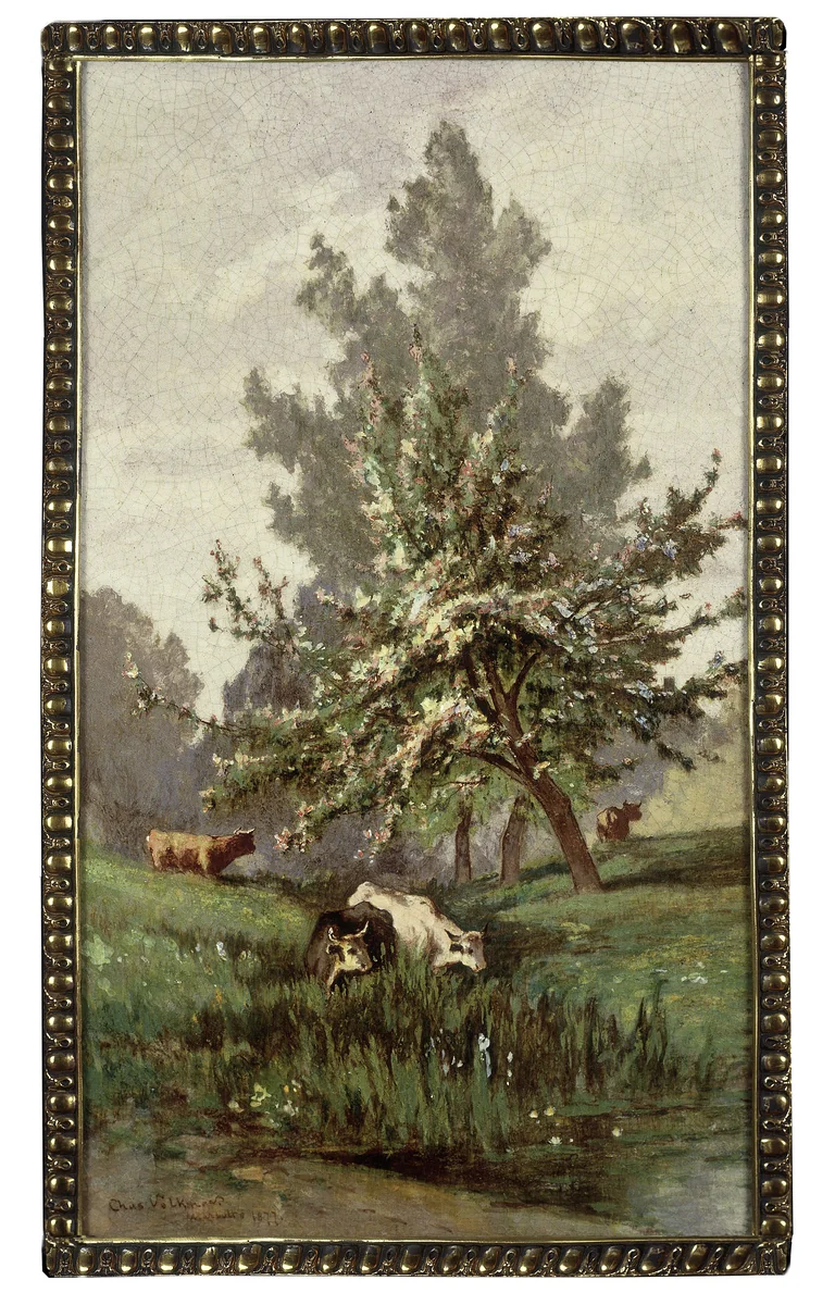 Plaque by Charles Volkmar, artwork, 1877