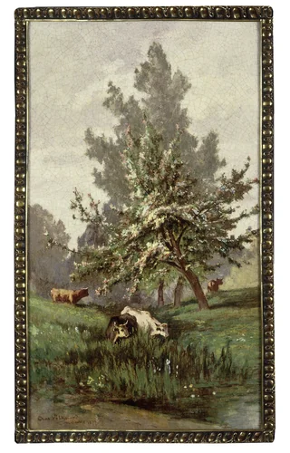 Plaque by Charles Volkmar, artwork, 1877