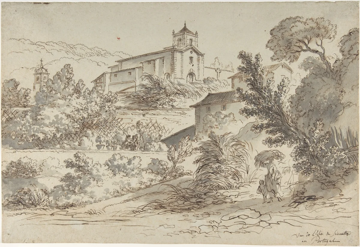 The Church of São Martinho in Sintra, Portugal by Pierre Lélu, drawing, 1755-1810