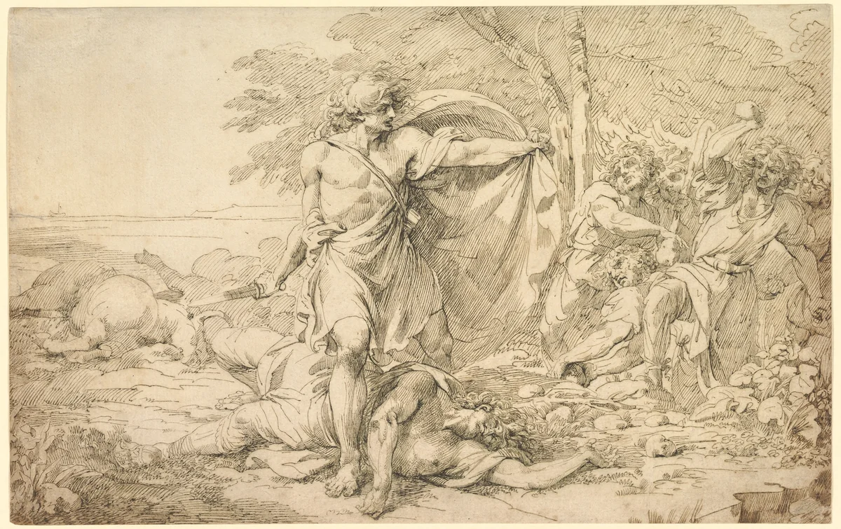 Classical Subject of Fighting by John Hamilton Mortimer, drawing, 1760-1779