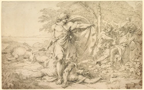 Classical Subject of Fighting by John Hamilton Mortimer, drawing, 1760-1779