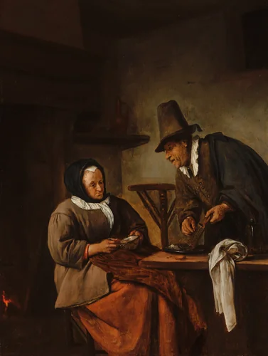 'The Caudle Makers' by Jan Steen, painting, 1665