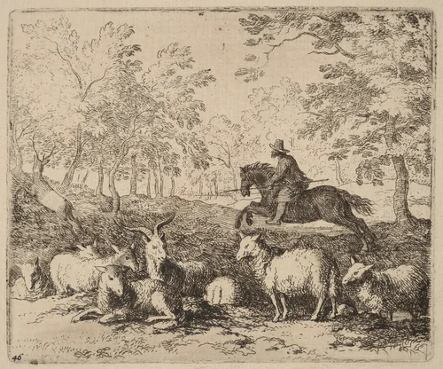 The Horse Forced to Pursue the Stag by Allart van Everdingen, print, 1645-1656