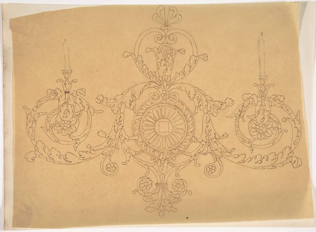 Scrolled Ornament Design by anonymous, drawing, 1800-1900