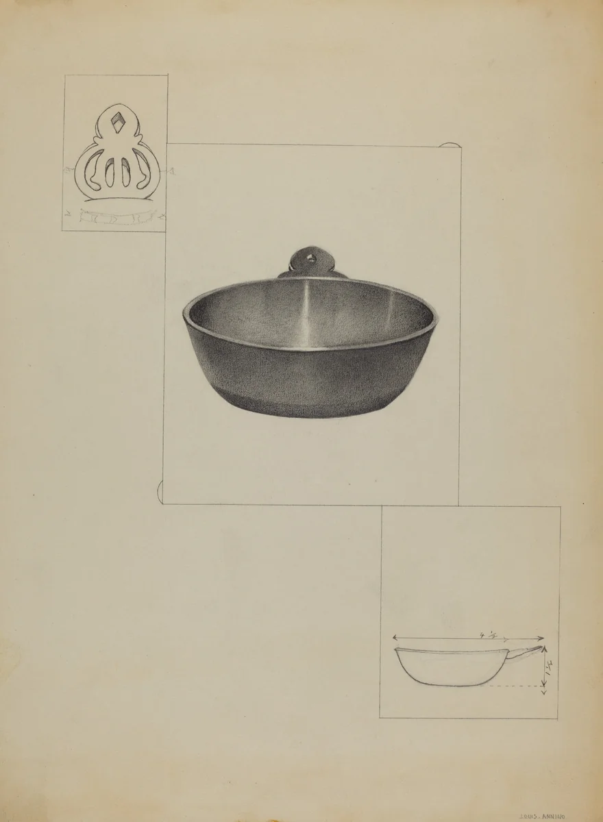 Pewter Porringer by Louis Annino, index of american design, 1936