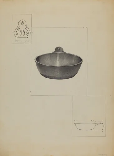 Pewter Porringer by Louis Annino, index of american design, 1936