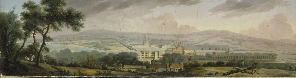 View of the back of a Palace by Henri Sallembier, painting, 1780-1820