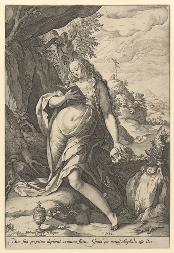 Saint Mary Magdalen Penitent by Hendrick Goltzius, print, 1585