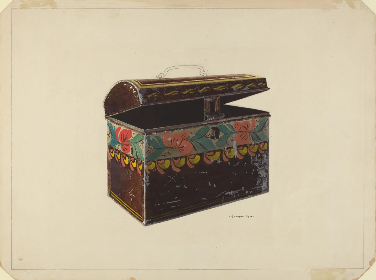 Toleware Document Box by J. Howard Iams, index of american design, 1938