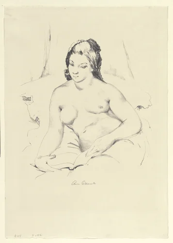 Nude Reading (No. 1) by Anne Goldthwaite, print, 1933