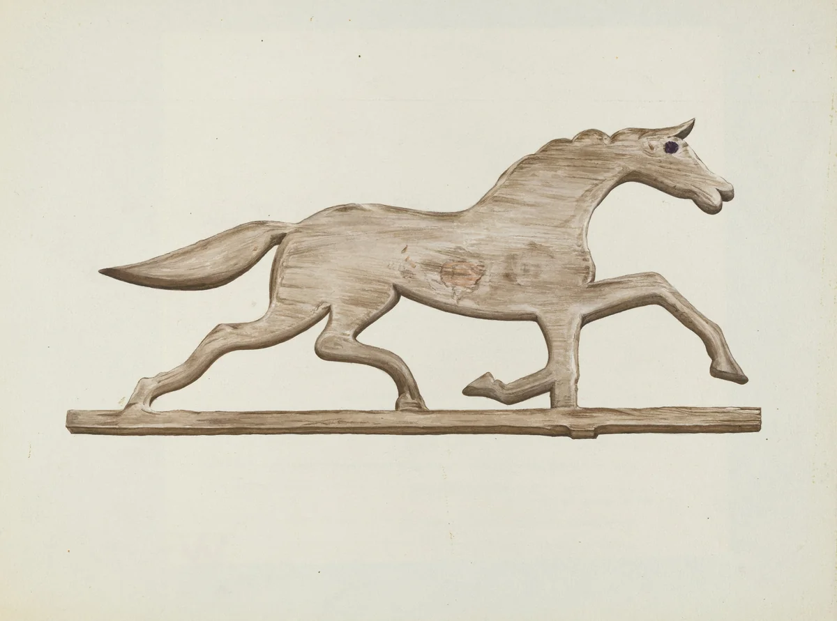 Horse Weather Vane by Lloyd Broome, index of american design, 1938