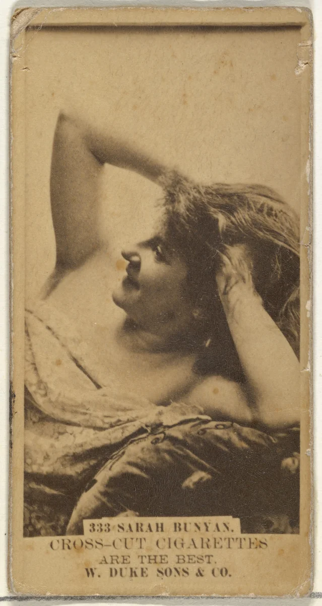 Card Number 333, Sarah Bunyan, from the Actors and Actresses series (N145-3) issued by Duke Sons & Co. to promote Cross Cut Cigarettes by W. Duke, Sons & Co., photograph, 1880-1889