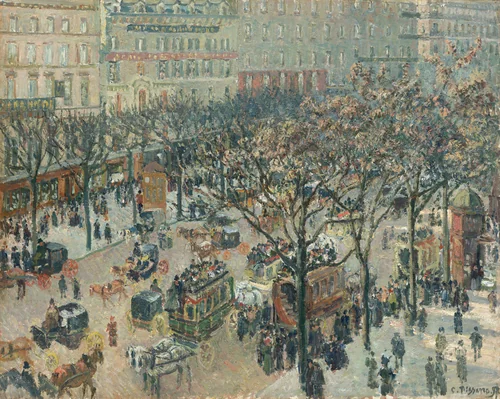 Boulevard des Italiens, Morning, Sunlight by Camille Pissarro, painting, 1897