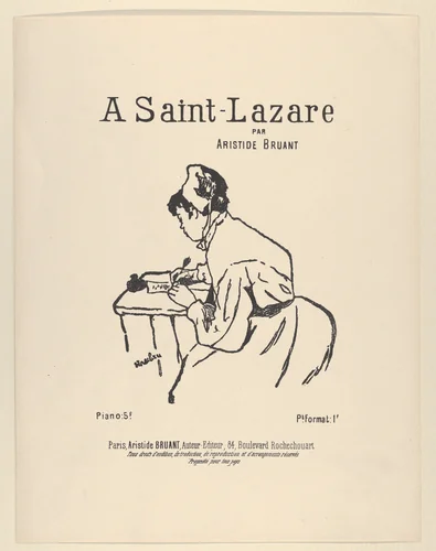 A Saint-Lazare par Aristide Bruant by Henri de Toulouse-Lautrec, print, 1882-1901
