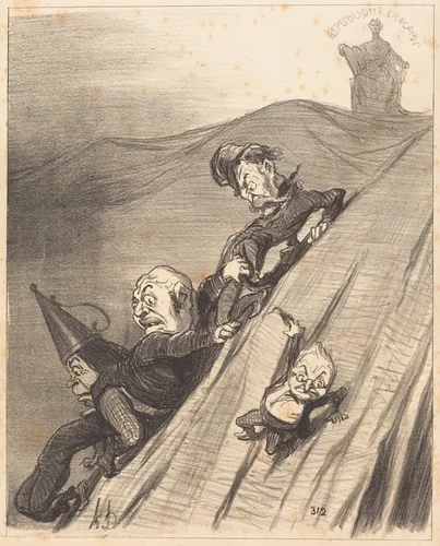 Un Chemin dangereux by Honoré Daumier, print, 1851