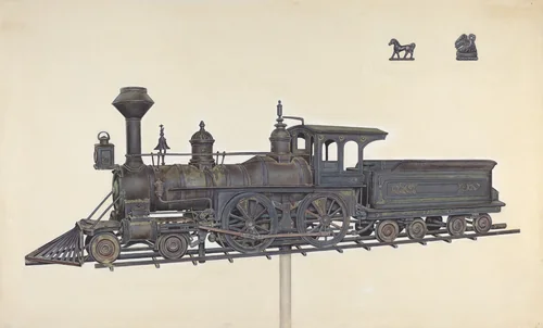 Locomotive by American 20th Century, index of american design, 1935-1942