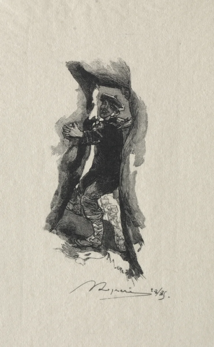 Au defile de Sept-Cavernes by Auguste Louis Lepère, print, 1890