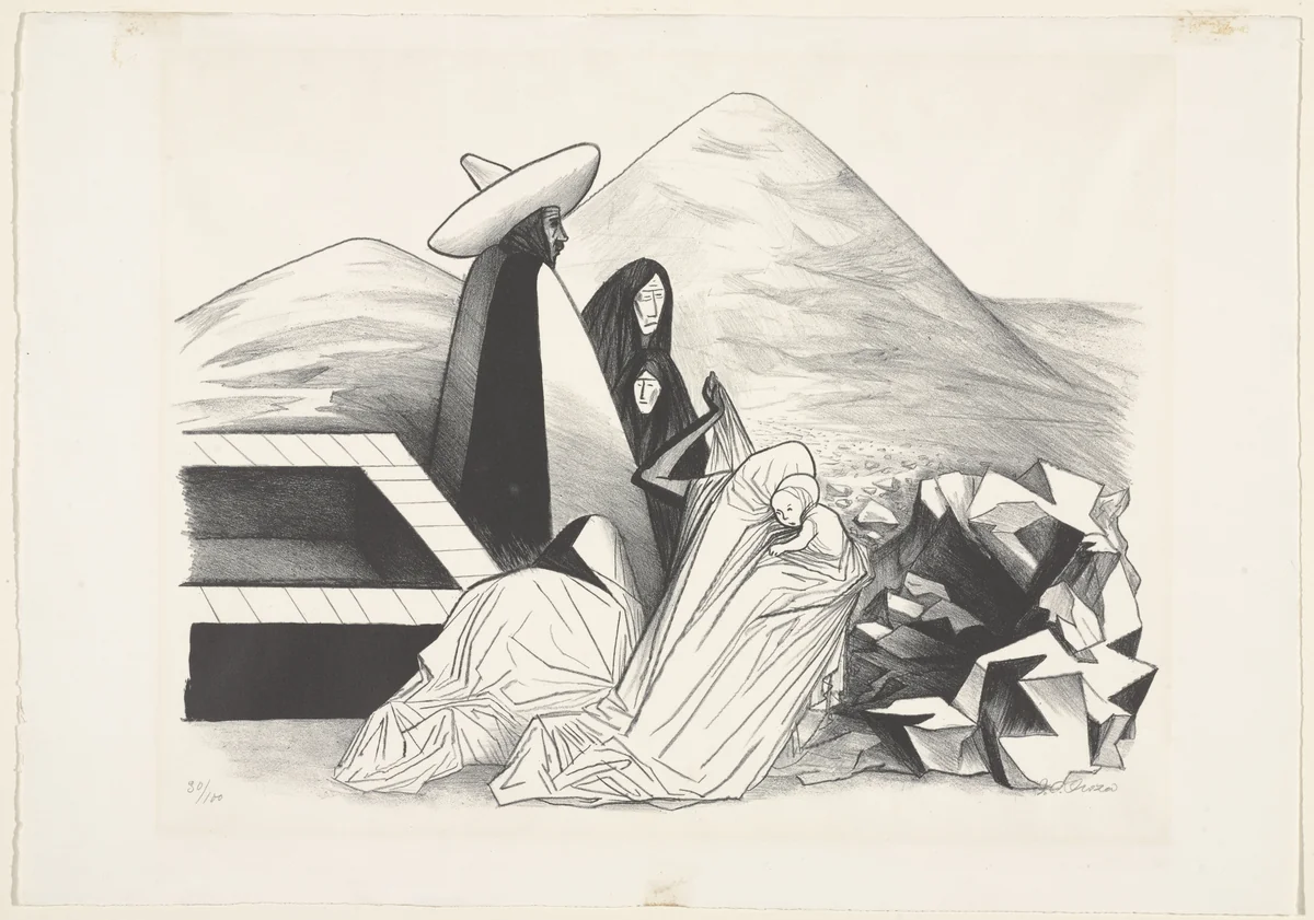 Mexican Landscape by José Clemente Orozco, print, 1929