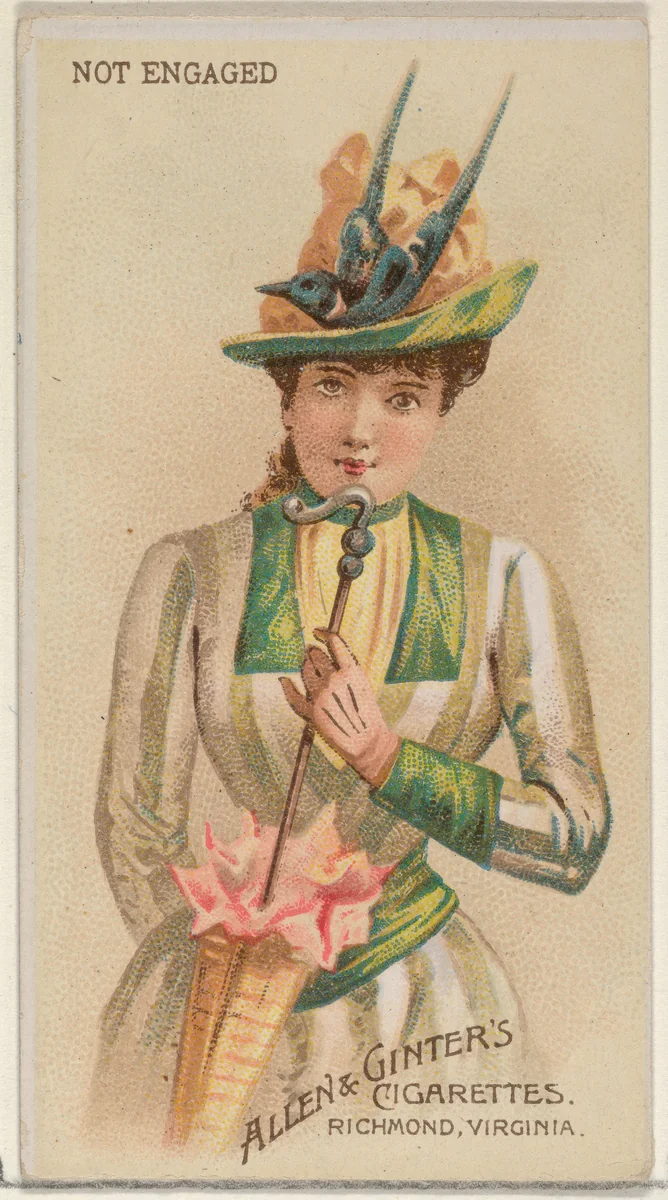 Not Engaged, from the Parasol Drills series (N18) for Allen & Ginter Cigarettes Brands by Allen & Ginter, print, 1888