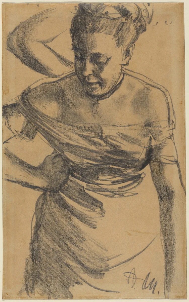 Study of a Woman by Adolph Menzel, drawing, 1875-1890