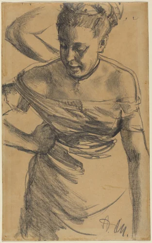 Study of a Woman by Adolph Menzel, drawing, 1875-1890